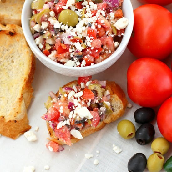 Greek Tomato and Feta Bruschetta