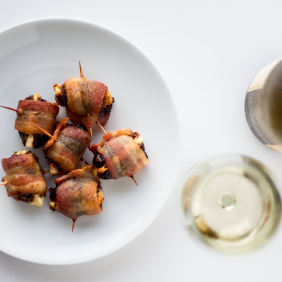 Goat Cheese Stuffed Bacon Wrapped Dates