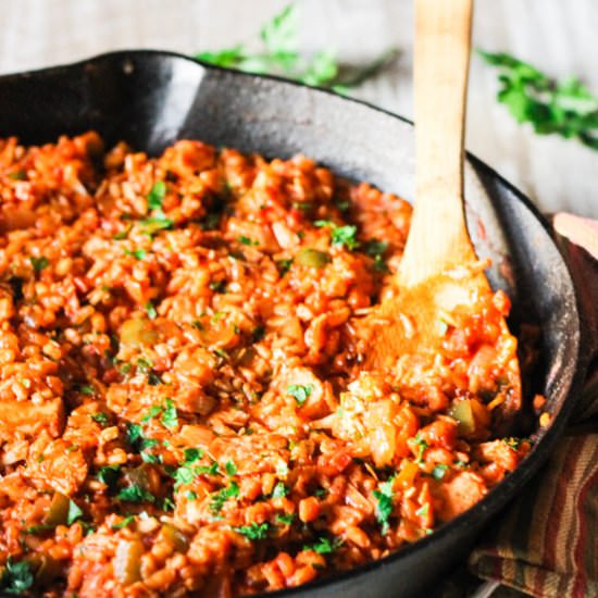 Leftover Turkey Spanish Rice