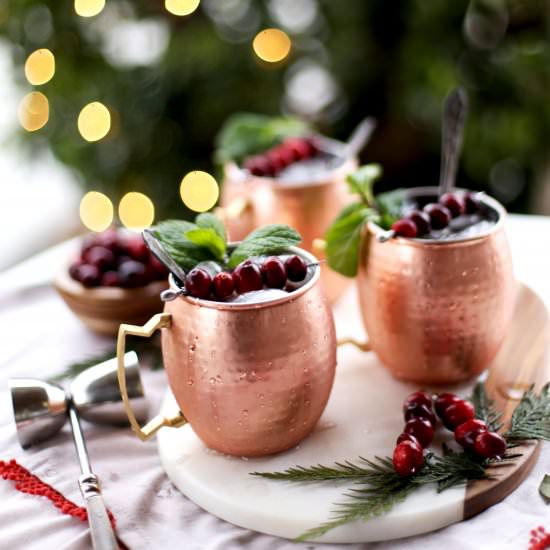 Holiday Cranberry Mules