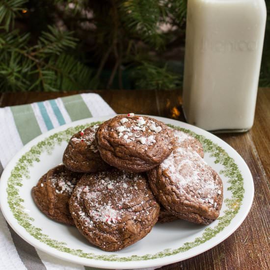 Peppermint Brownie Cookies