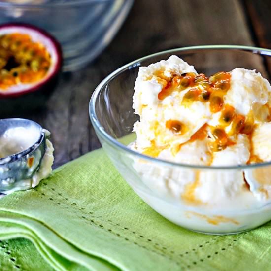 No Churn Passion Fruit Ice Cream
