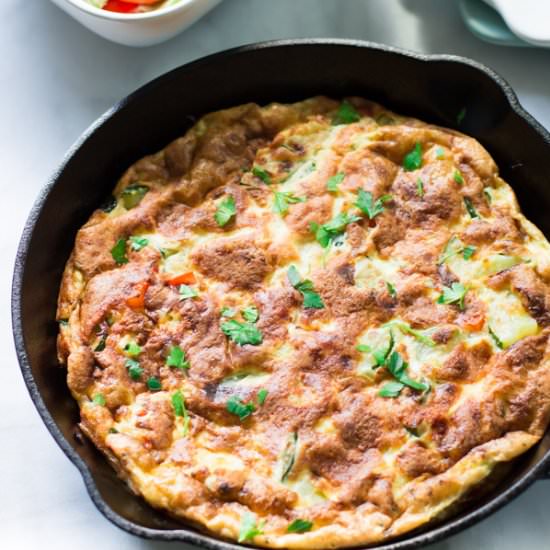 Zucchini and Red Bell Pepper Frittata