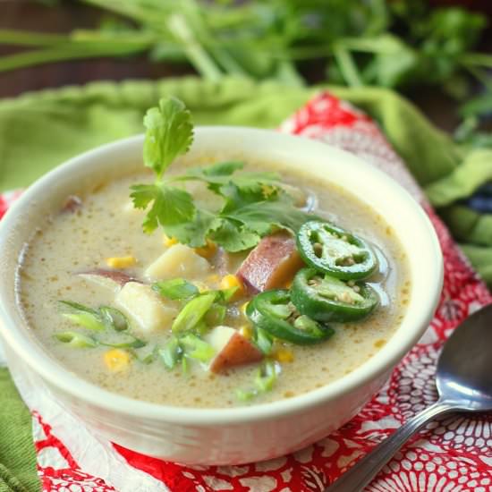 Green Curry Vegetable Potato Soup