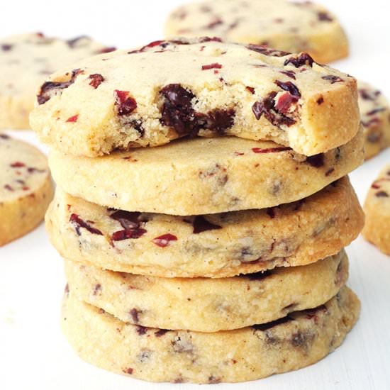 Dark Chocolate Cranberry Shortbread