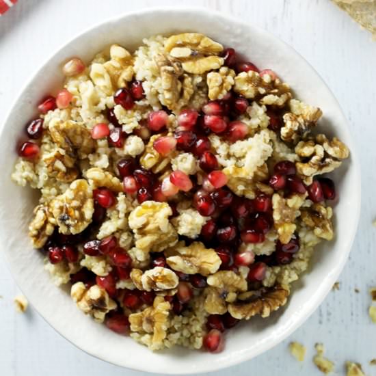Pomegranate Walnut Quinoa Oatmeal