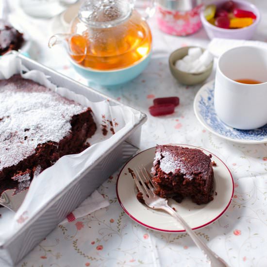 Olive Oil and Sea Salt Brownie Cake