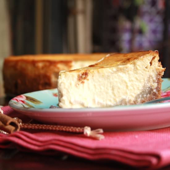 Poached Pear and Ginger Cheesecake