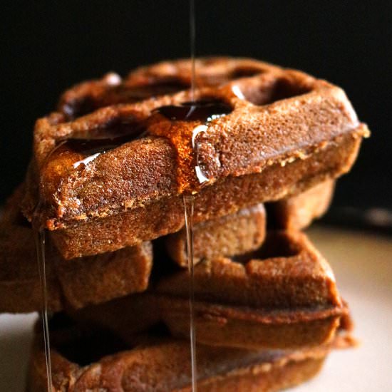 Eggless Gingerbread Waffles