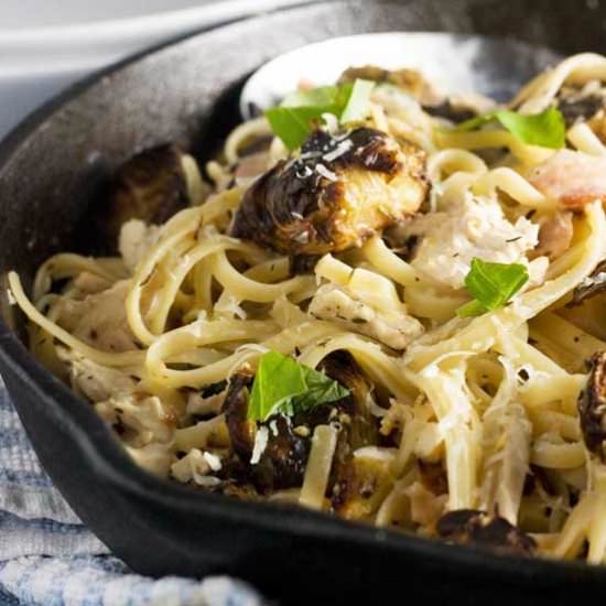 Creamy leftovers linguine