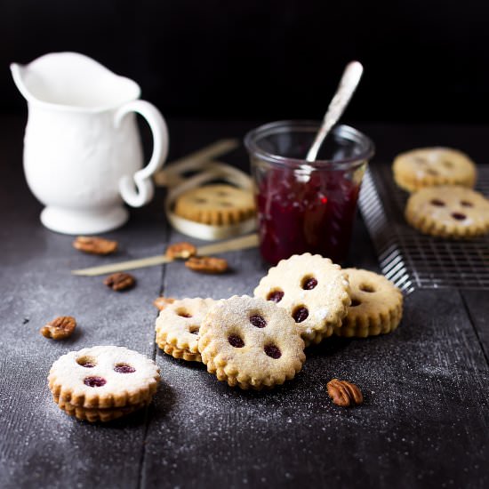 Pecan Linzer Cookies