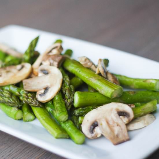 Roasted Asparagus and Mushrooms