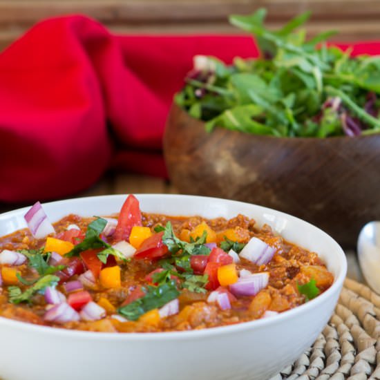 Paleo Beanless Beef Chili
