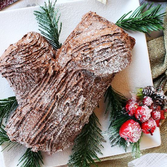 Chocolate yule log