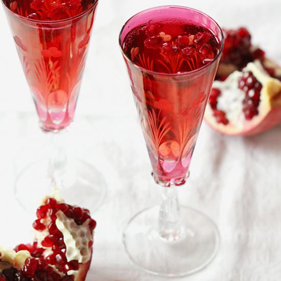 Pomegranate Kir Royale Cocktail