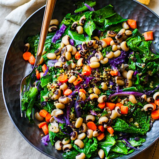 Vegan Rainbow Power Greens Salad