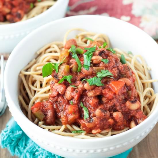Cajun Black Eyed Peas Pasta