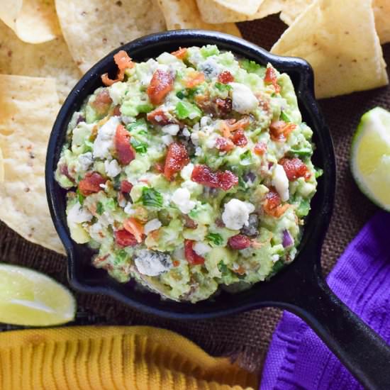 Blue Cheese and Bacon Guacamole Dip