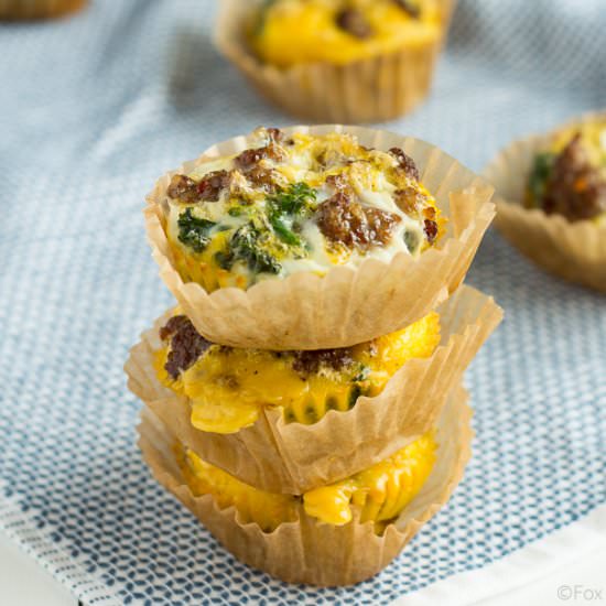 Sausage and Kale Make Ahead Egg Muffins