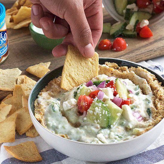 Greek Hummus with Tzatziki Sauce