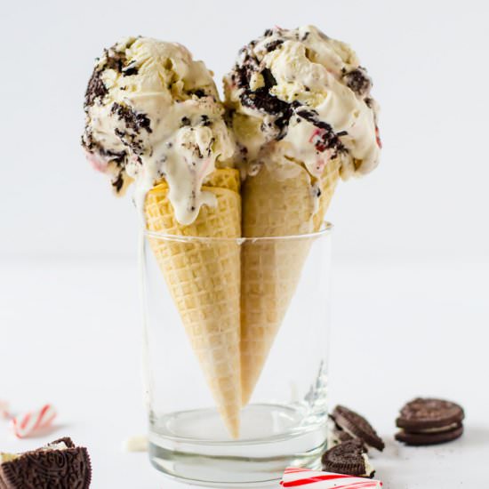 No Churn Oreo Peppermint Ice Cream
