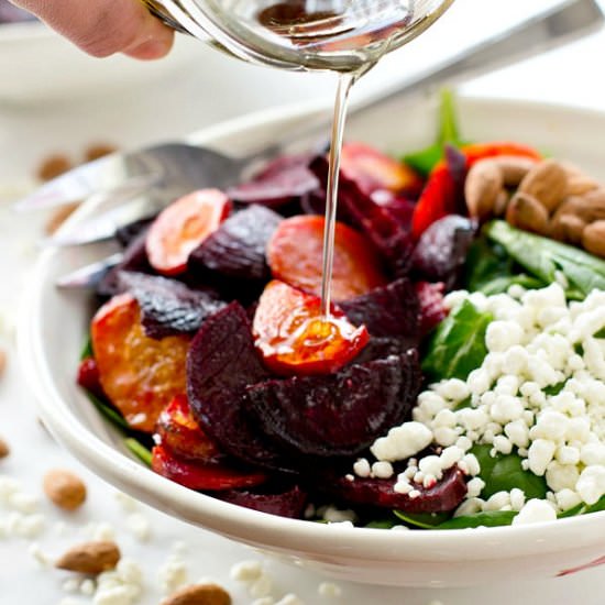 Beet and Carrot Spinach Salad