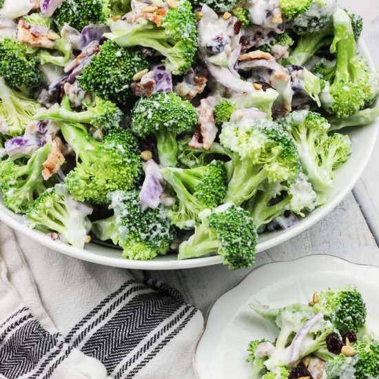 Skinny Greek Yogurt Broccoli Salad