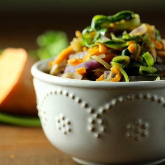 Zoodles with Cashew Sauce, V, GF