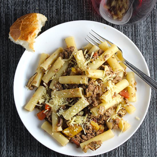 Ziti with Porcini Bolognese Sauce