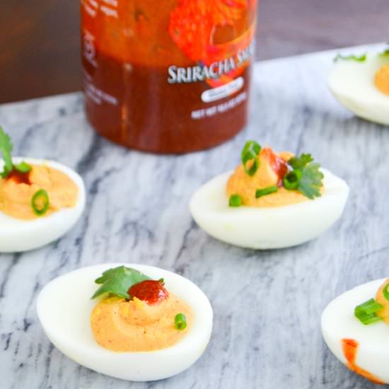 Sriracha Deviled Eggs