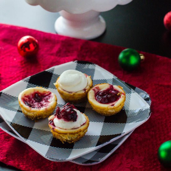 Cranberry Bourbon Cheesecake Bites
