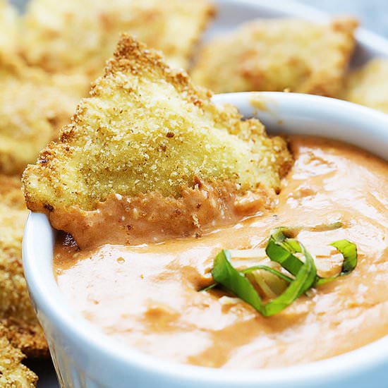 Toasted Ravioli + Cheesy Marinara