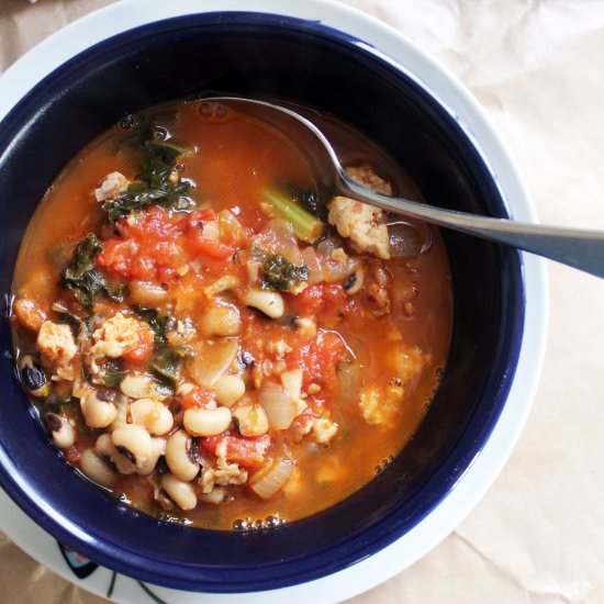 TURKEY BLACK-EYED PEA SOUP W/ KALE