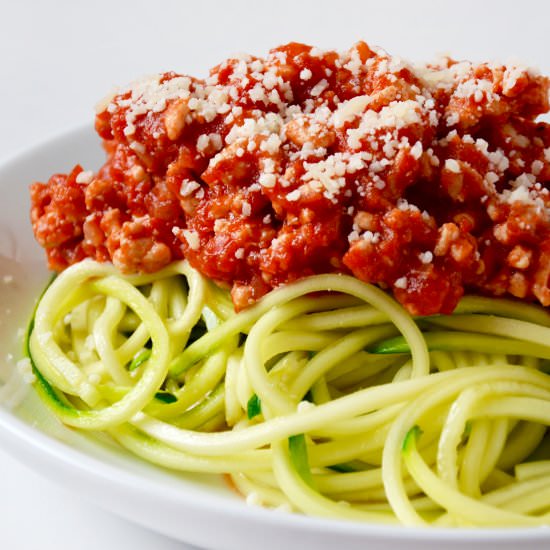 Turkey Bolognese Zucchini Noodles