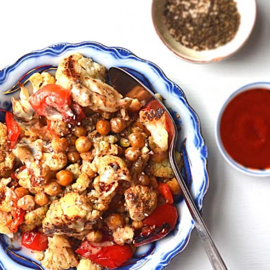 Cauliflower w/ Tahini-Drizzle
