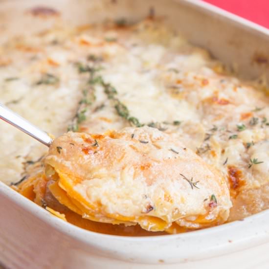 Scalloped Sweet Potatoes w/ Apples