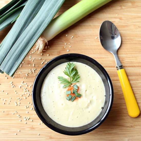 Creamy Quinoa Leek Bisque (GF, V)