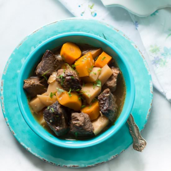 Turnip and Carrot Slow Cooker Beef