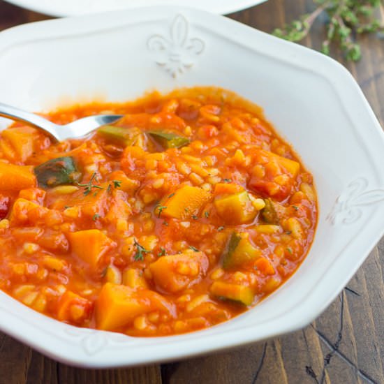 Winter Vegetable and Orzo Soup