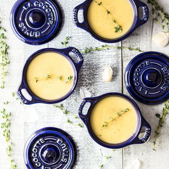Roasted Garlic Potato Leek Soup