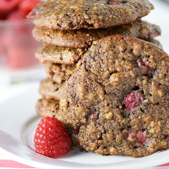 Raspberry Almond Breakfast Cookies