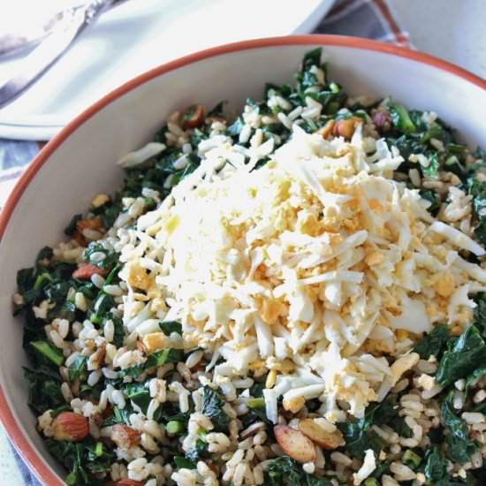 Kale Brown Rice Pilaf with Egg