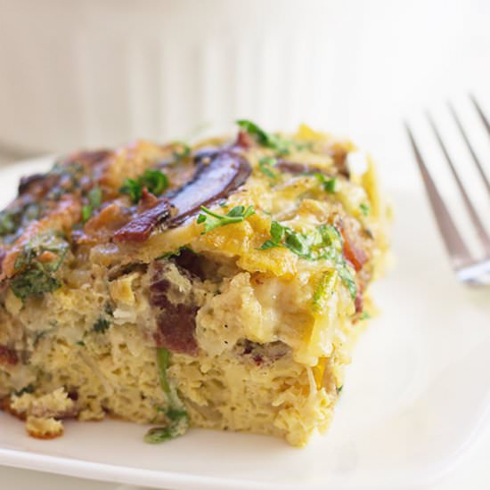 Bacon, Mushroom Breakfast Casserole