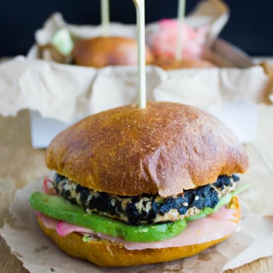 Nori Crust Asian Salmon Burgers