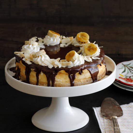 Coconut and banana cheesecake