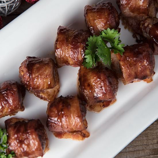 Bacon-Wrapped BBQ Sausage Bites