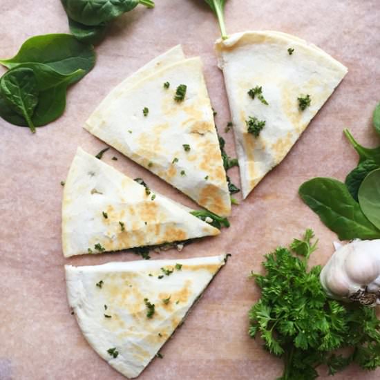 Healthy Spinach and Brie Quesadilla