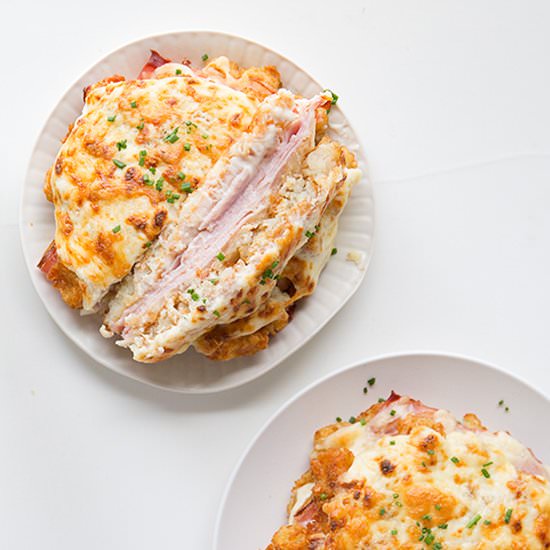Waffled Hash Brown Croque Monsieur