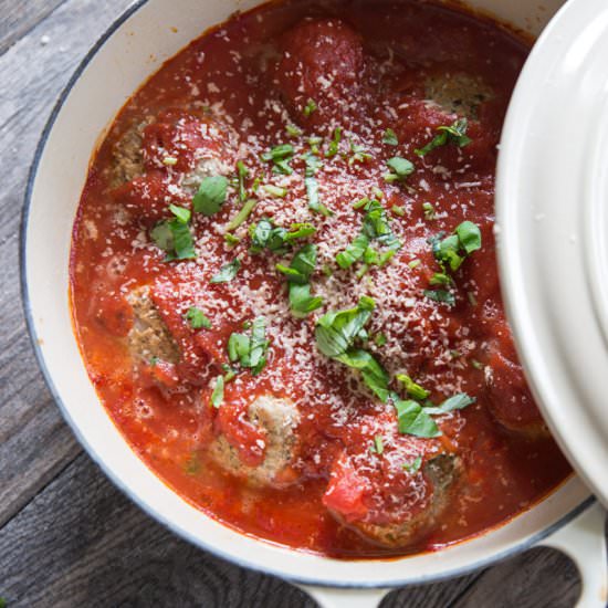 One Pot Savory Turkey Meatballs