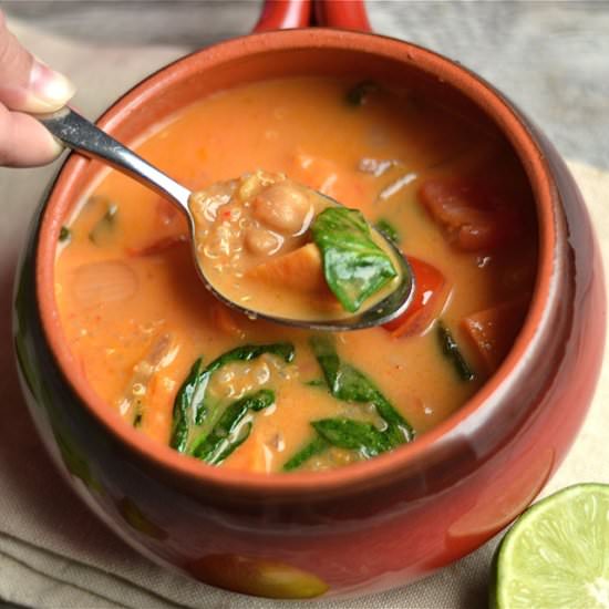 Lime Coconut Curry Chickpea Soup